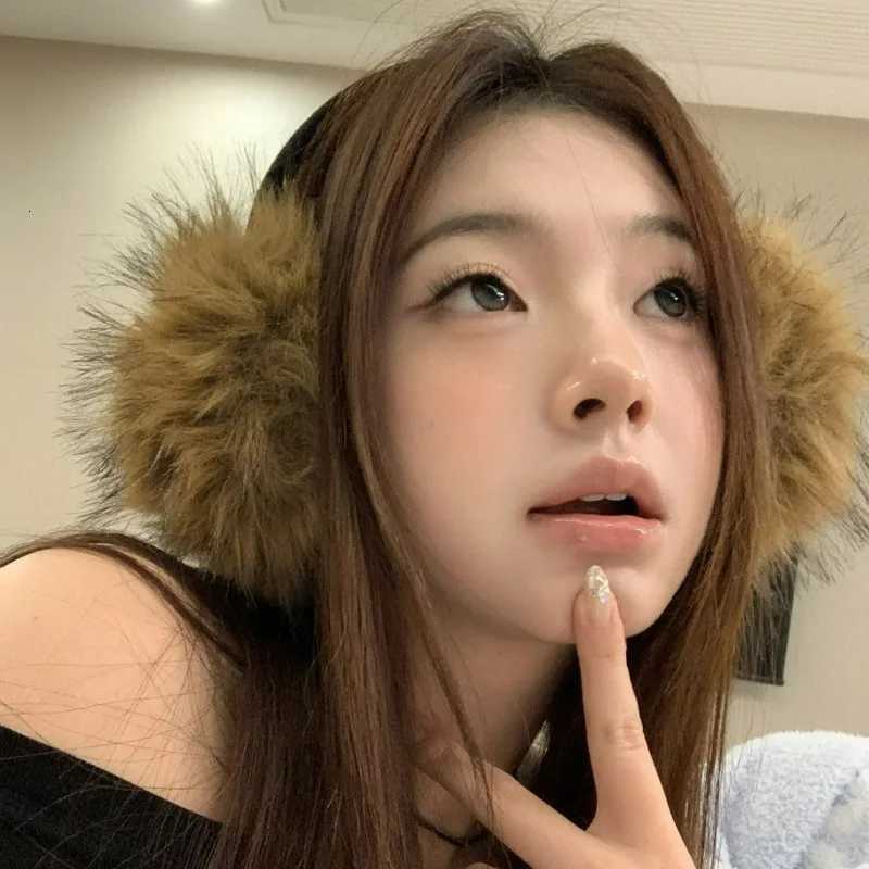 INS Faux Mink Fur Earmuffs for Women Men Brown Plush Cold Protection Wind-proof Ear Cover Girl Outdoor Winter Keep Warm Earplugs W251110