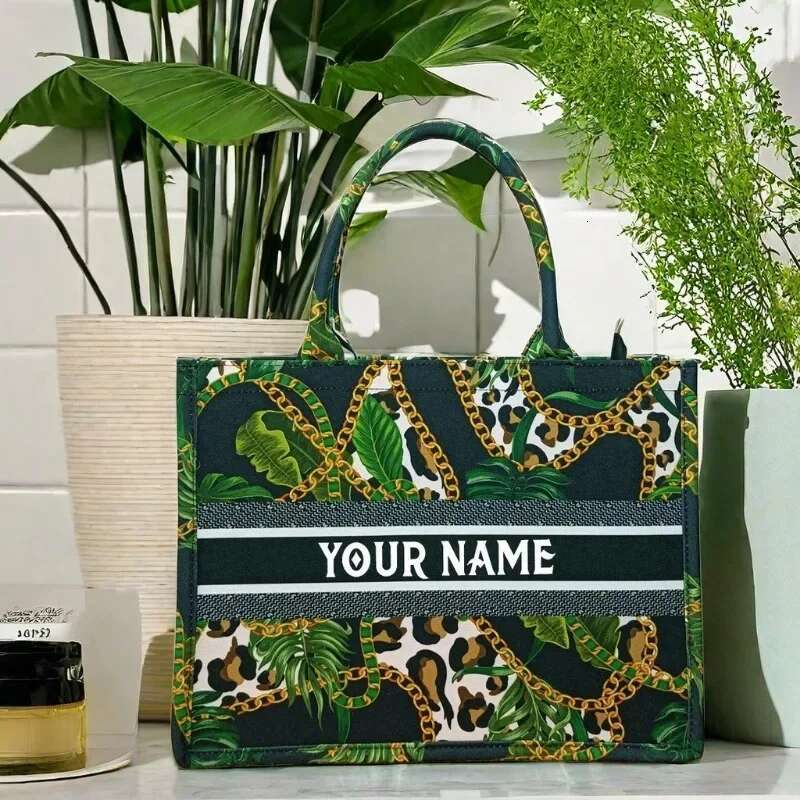 Customized Name Personalized Tote Bag Fashion Printed Large Capacity Canvas Women's Handbag
