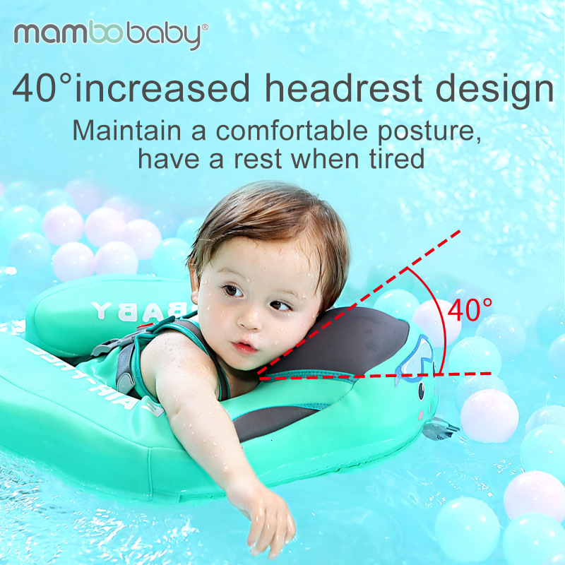 Mambobaby Infant and Toddler Inflatable-Free Tummy Time Ring Reclining Swimming Ring Float Ring for Swimming Pool 230427