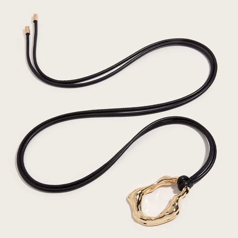 Fem waist chain thin belt simple decorative tie with dress long waist knot vintage dress striped waistband knot X250410