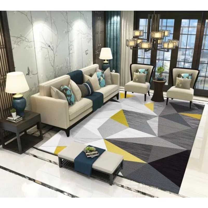 Nordic Geometric Living Room Carpets Home Decoration Sofa Area Large Rugs Bedroom Short Velvet Washable Floor Mats Y251110