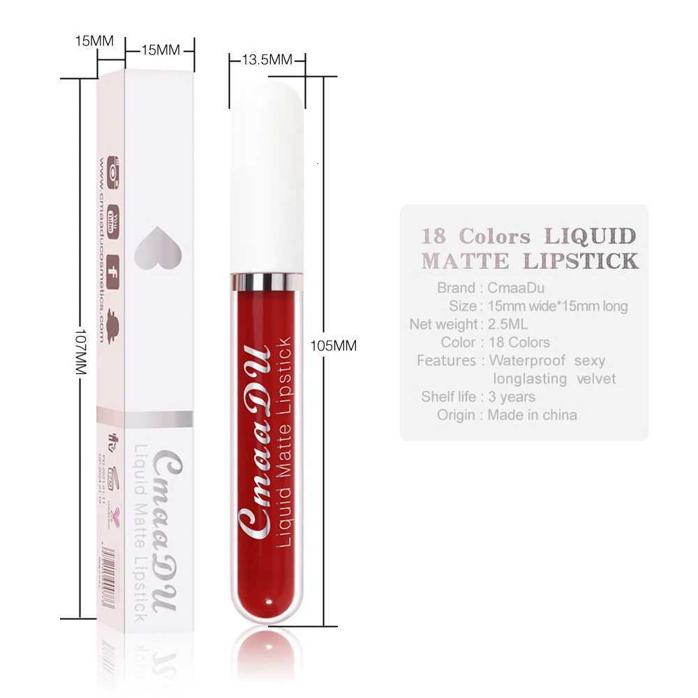 Sexy Long Lasting Velvet Matte Lip Gloss Rose Liquid Lipstick Makeup Women Beauty Red Nonstick Cup Waterproof Lip Gloss 18 ColorT251110