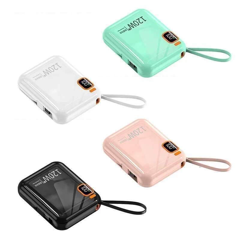 50000mAh Power Bank 120w Detachable Usb To Type C Cable Two-way Fast Charger Mini Powerbank For Iphone Xiaomi Samsung