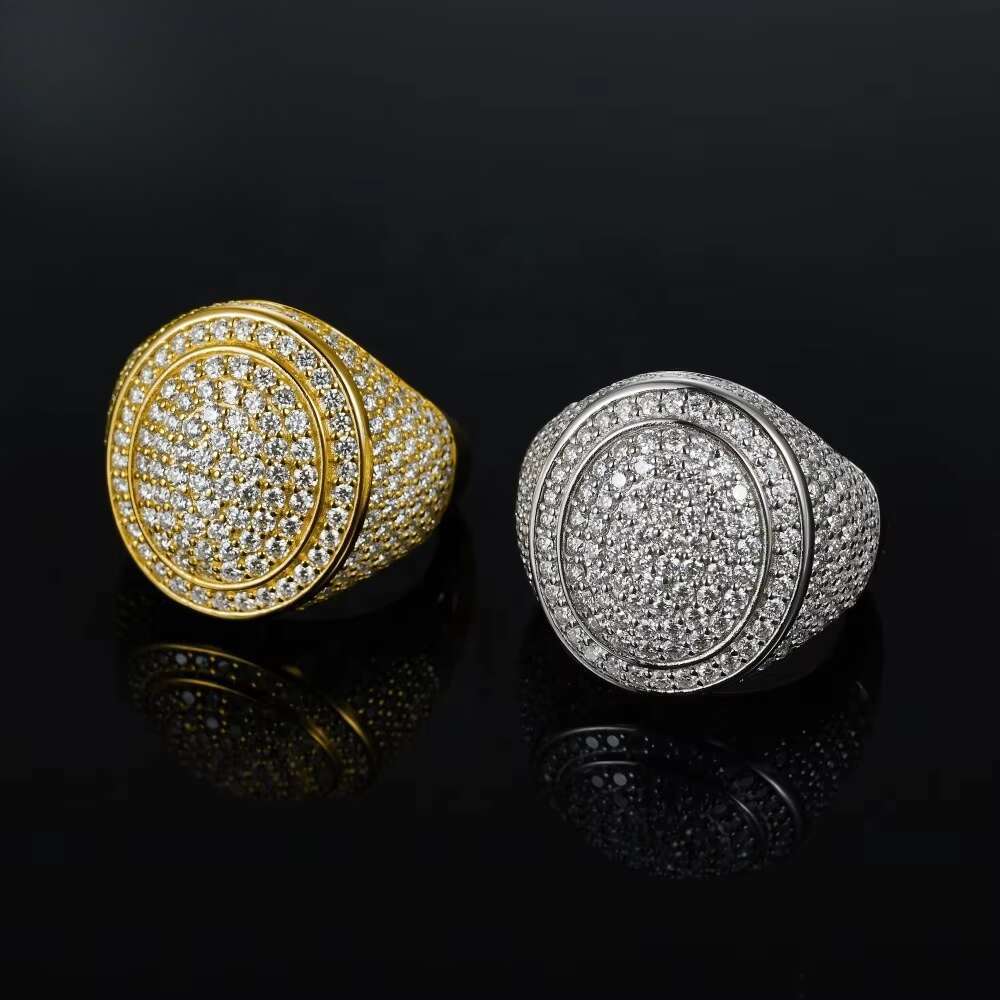 Sandstone Solid 925 silver Ring Men's Fashion Wholesale Hip Hop Accessories