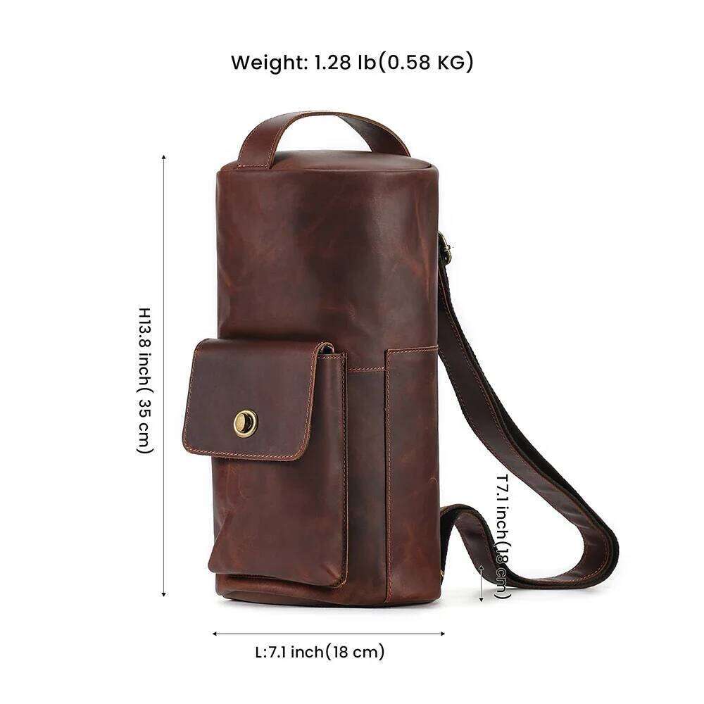 Designer Bag Tote Bag Shoulder Bag Genuine Leather Cylindrical Crossbody Bag Leisure Messenger Shoulder Bags Cowhide Male Travel Hiking Daypack For Me
