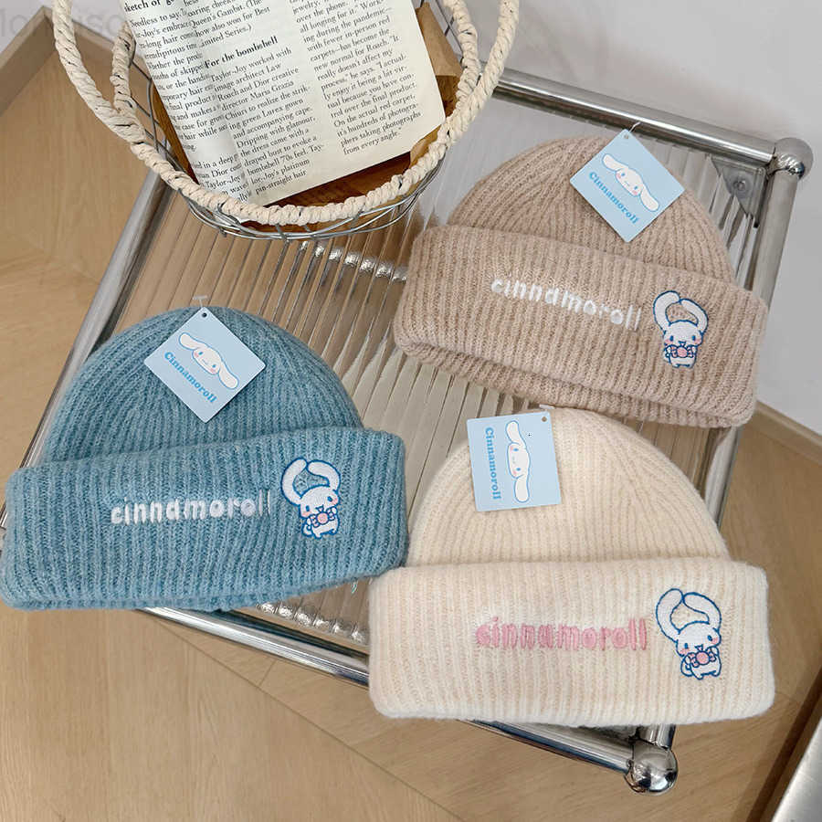 Sanrio Genuine Childrens Hat Autumn Winter Kuromi Knitted Hat Boys Girls Baby Warm Pullover Knit Hat H251110