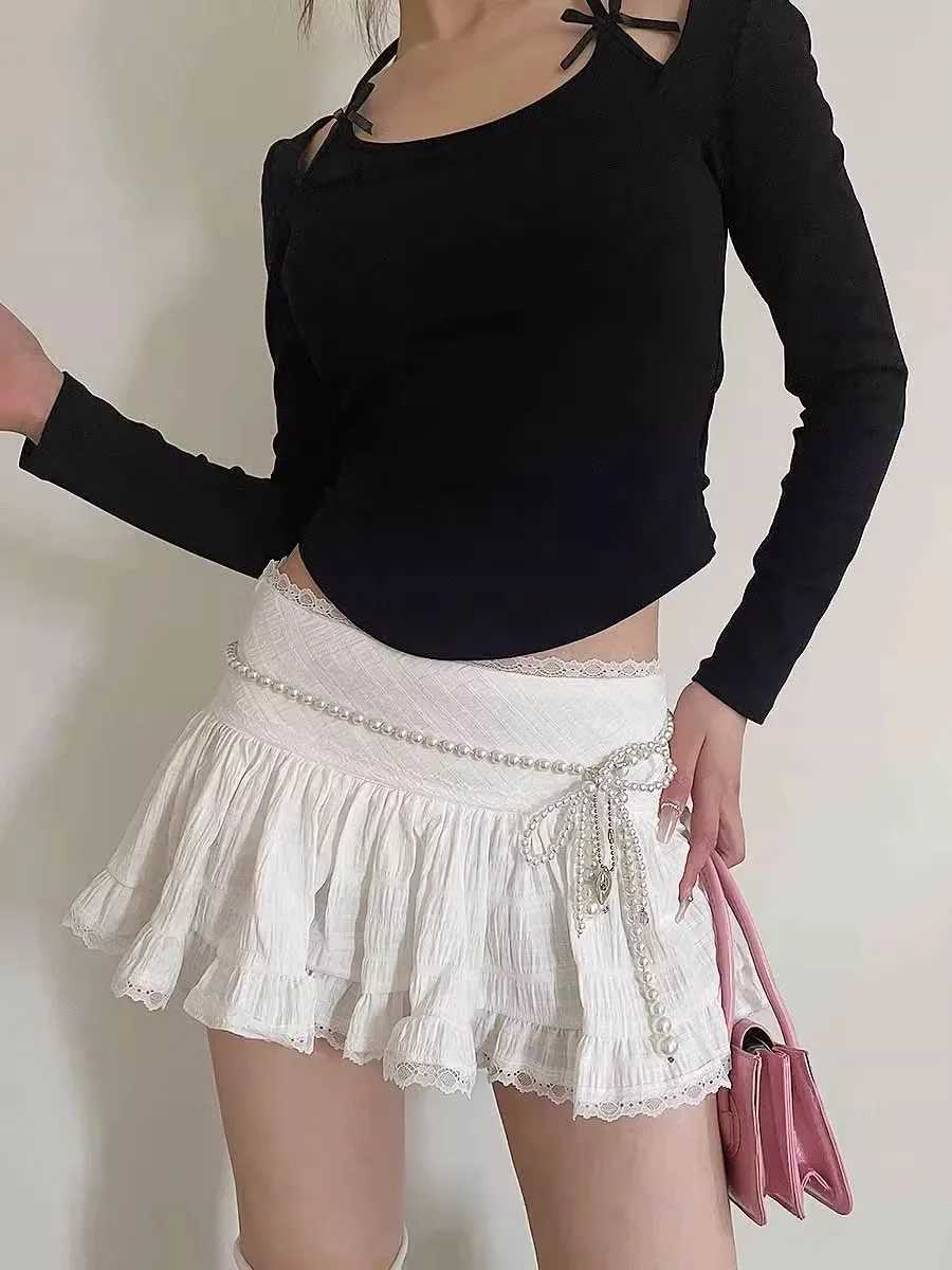 High end pearl waist chain Fem mini Korean version sweet Mti waist fashion Ins style decorated with love dress X250410