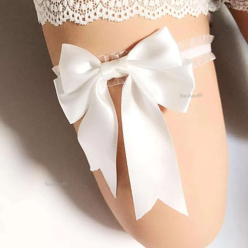 Garters Sexy Lace Bowknot Bridal Garter Bride Wedding Accessories Leg Belt Women White Pink Blue Green