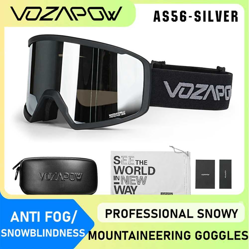 Vozapow Ski Goggles Anti Fog Skiing Mask Men Women Snowy Mountaineering Eyewears UV400 Glare Protection Sledding Sport Glasses K251110