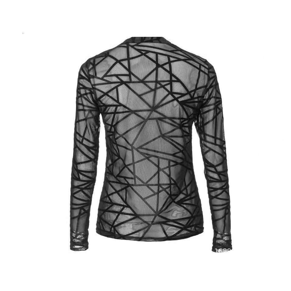 European and American Style Hot Girl Velvet Tight Mesh Top