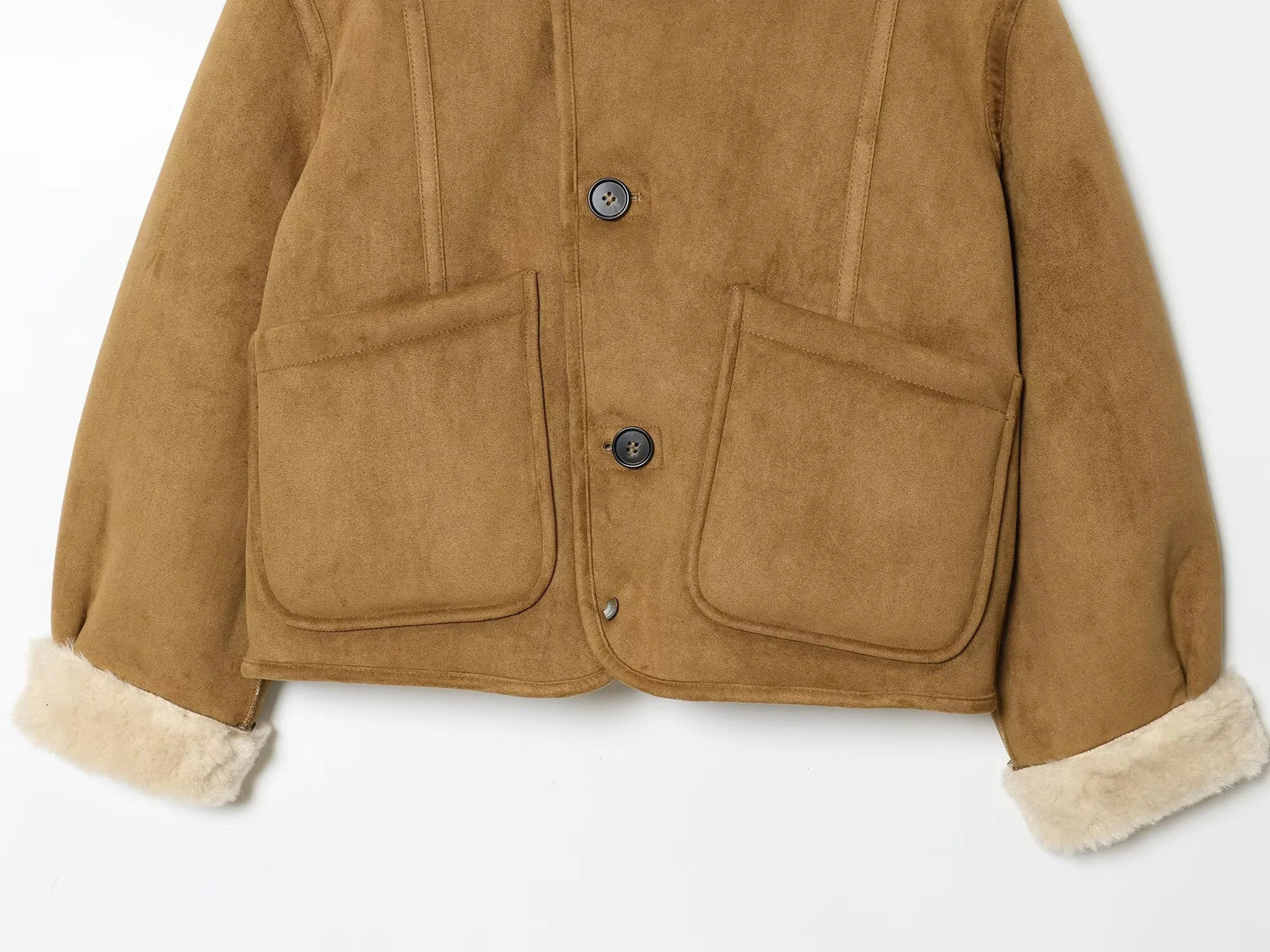 Autumn Womens Fashion Casual Loose Versatile Double sided Wear High Collar Long Sleeve Jacket Top Coat 251110