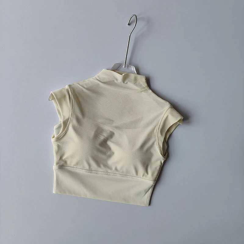 Sexy mesh sports vest yoga set womens running top shirt quick drying fixed chest pad training Pilates body set summerXJ250410