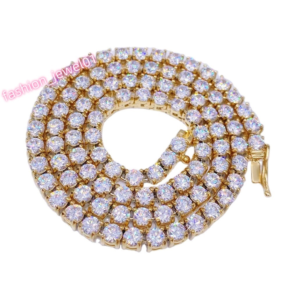 Fine Jewelry Selling 2mm-6.5mm D Color VVS Moissanite Tennis Chain Bracelet 925 Sterling Silver Moissanite Chain