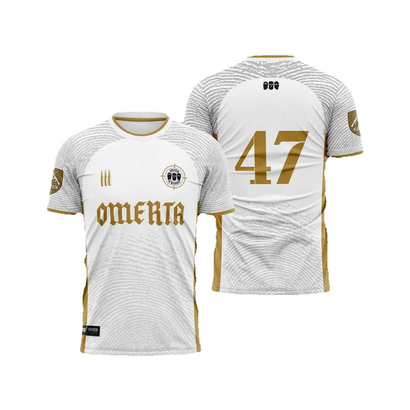 Maillot Omerta 47 T-shirt Men's casual black and white top Y2K clothing
