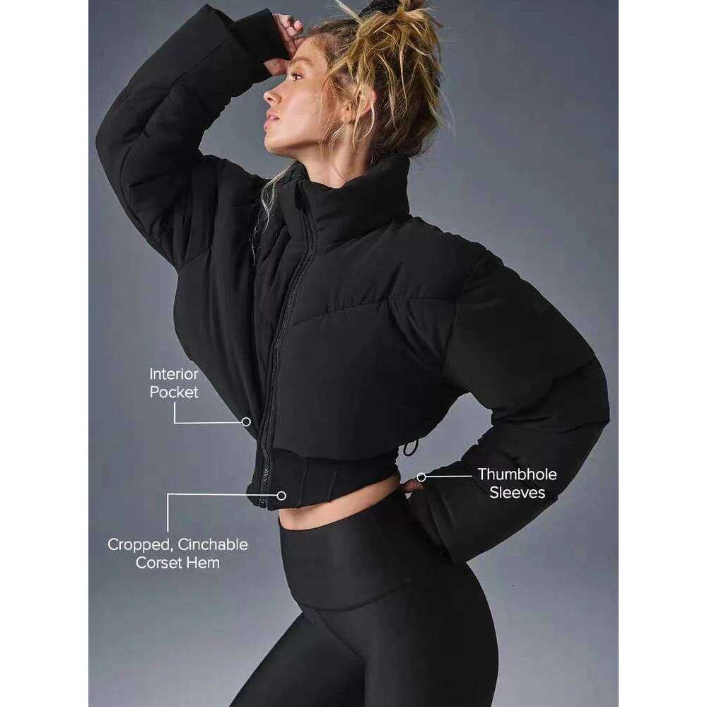 Cotton-Padded Warm Solid White Waist Parkas Short Down Jacket Women Winter Thickened Zipper Stand-Up Collar Slim Women's