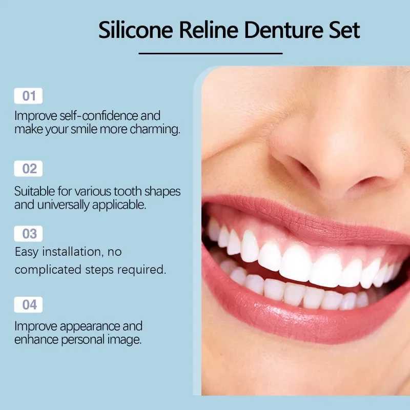 New Arrival Silicone denture orthodontic kit suitable for temporary orthodontic teeth improvement smile comfort teeth oral hygiene care Z250410