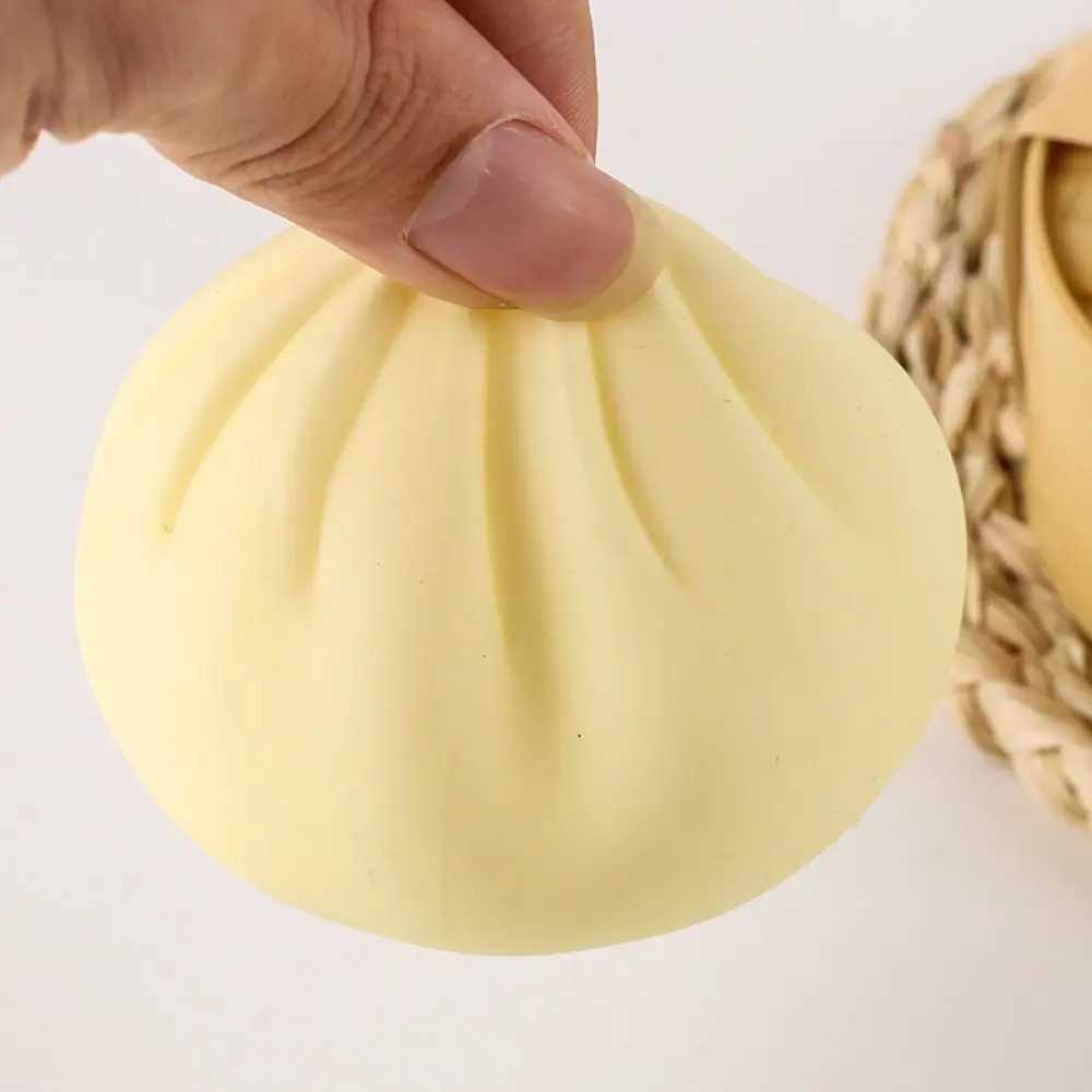 New Arrival Dumpling Stress Balls Fidget Sensory Toy Squeezing Dough Balls Stress Relieving Hands Toy Bread Straps Food Steam Stretching Table T250410