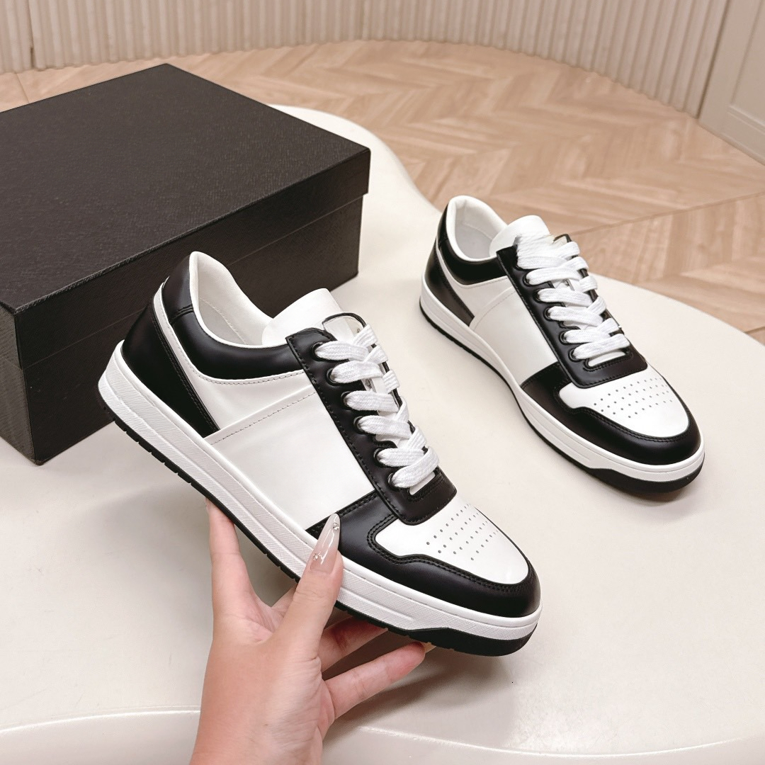 Men designer casual genuine leather athletic shoes, triangular logo suitable for outdoor activities high-end basketball and running shoes