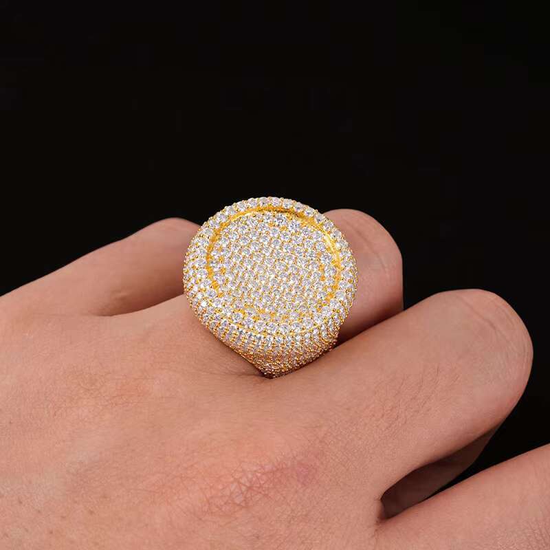 New Design Mens Jewelry Vvs Diamond 925 Silver Iced Out Moissanite Hip Hop Ring