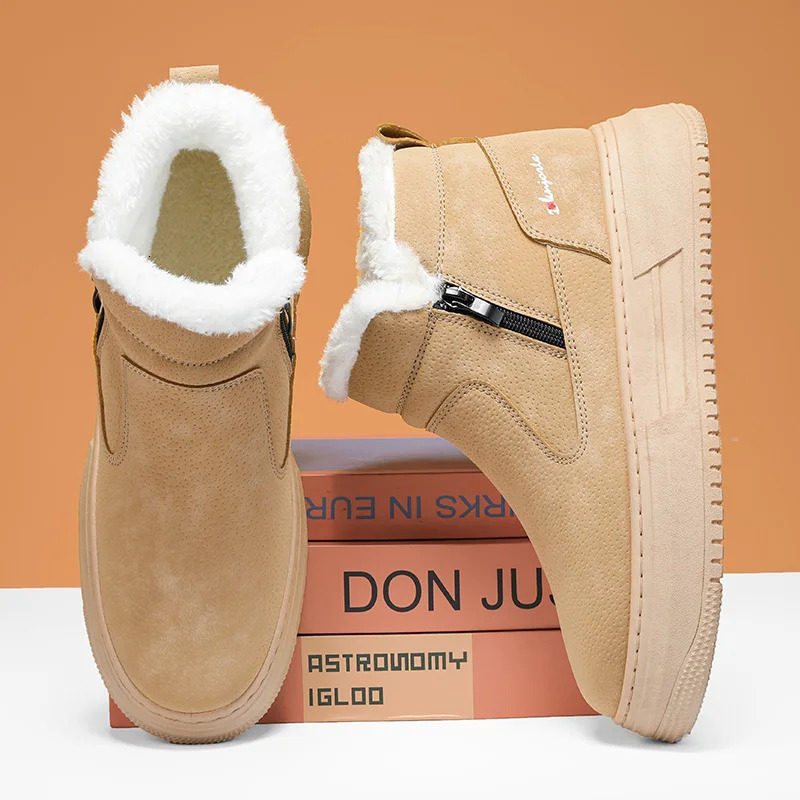 Winter High Top Keep Warm Shoes Good Quality Waterproof Upper Plush Shoes Anti Slip Cotton Snow Boots Unisex Shoes 251107