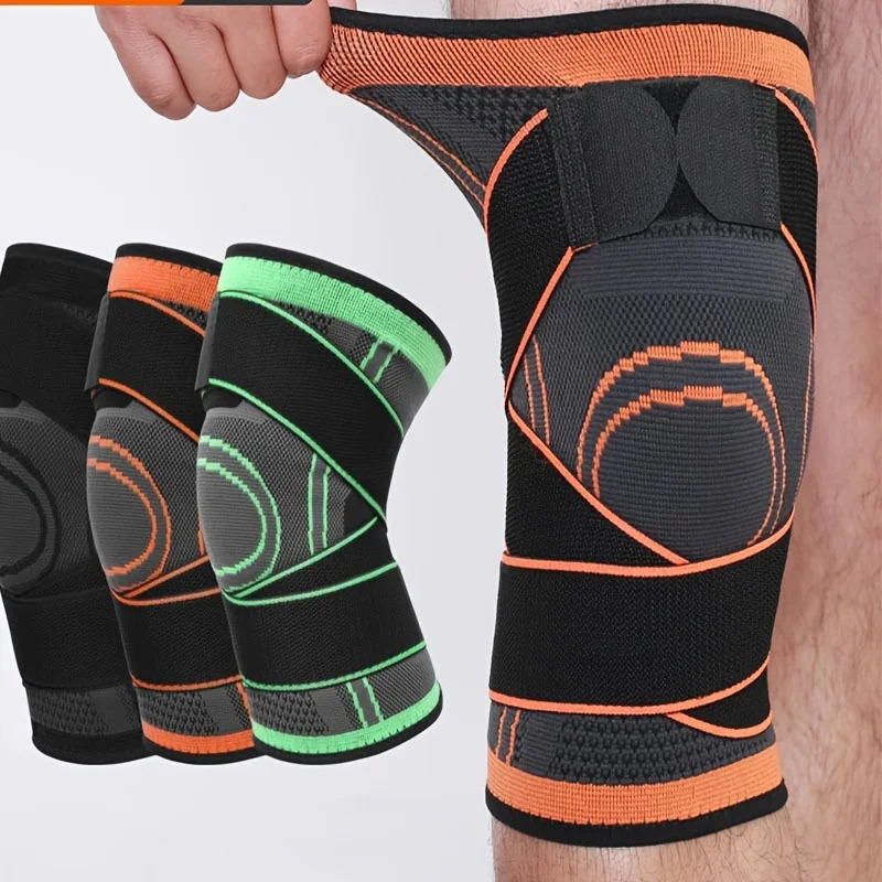 1pc Sports Knee Pad Men Pressurized Elastic Knee Pad Support Fitness Gear Basketball Volleyball Brace Tennis Cycling Protector 250410