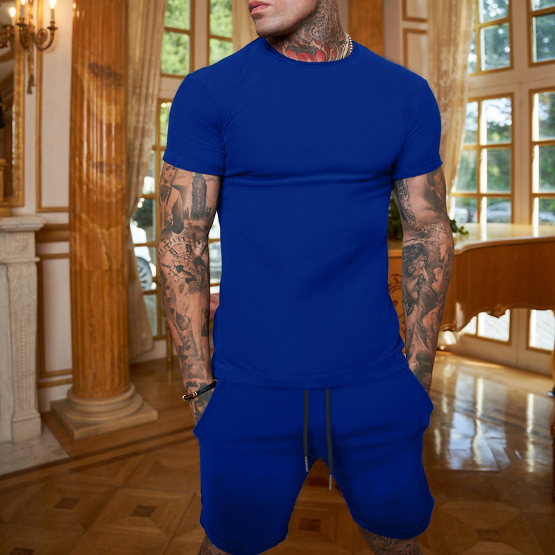 2024 Summer Mens Shorts Short Sleeve Set T-shirt Outdoor Sports Mens Set Printable