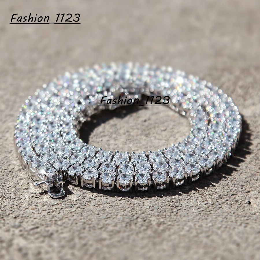 2025 NewTrend Moissanite Hip Hop Jewelry 925 Sterling Silver VVS Diamond Chains Iced Out GRA Moissanite Tennis Necklace Chain