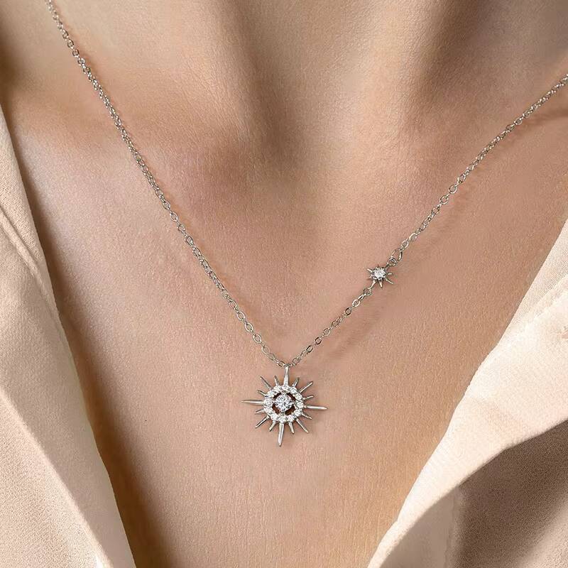 Fine Jewelry S925 Sterling Silver Diamond Moissanite Necklace for Women