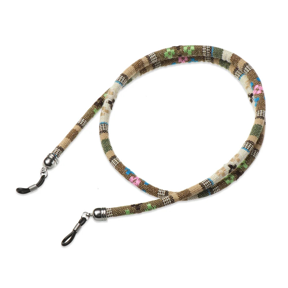 Colored acrylic bead glasses chain reading rope holder anti loss retro neck strap for accessories 250410