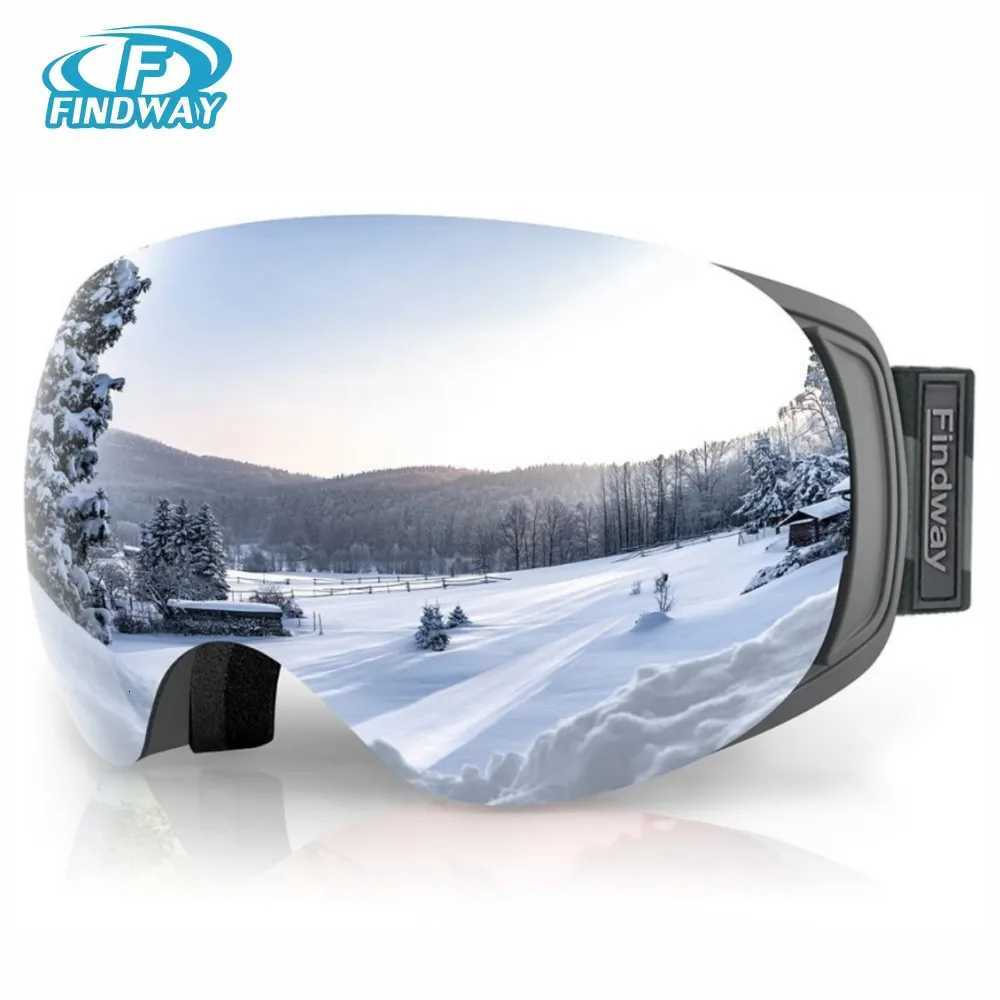 Findway Adult Ski GoggLEs UV400 PROtection Anti-Fog Ski Board GoggLEs OTG Design for Teenagers of Both genders K251110