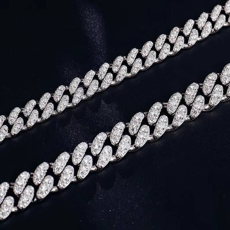 Miami Cuban Link 7-9 Inches Moissanite Diamond Chains Cuban Link Bracelet 925 Moissanite Chain Iced Out Jewelry Bracelet Men