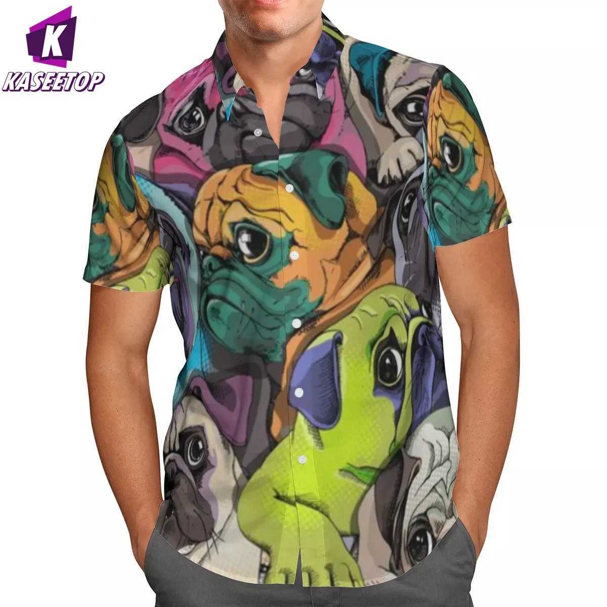 Harajuku Anime 3D Beach Hawaii 2022 Summer Shirt Short Sleeve Shirt Street Clothing Beach Button Shirt Camisa Social Chemise Homme X250410