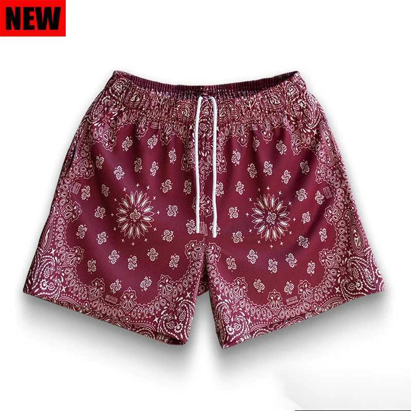 American style Paisley casual shorts mens fitness shorts quick drying breathable running basketball pants X250410