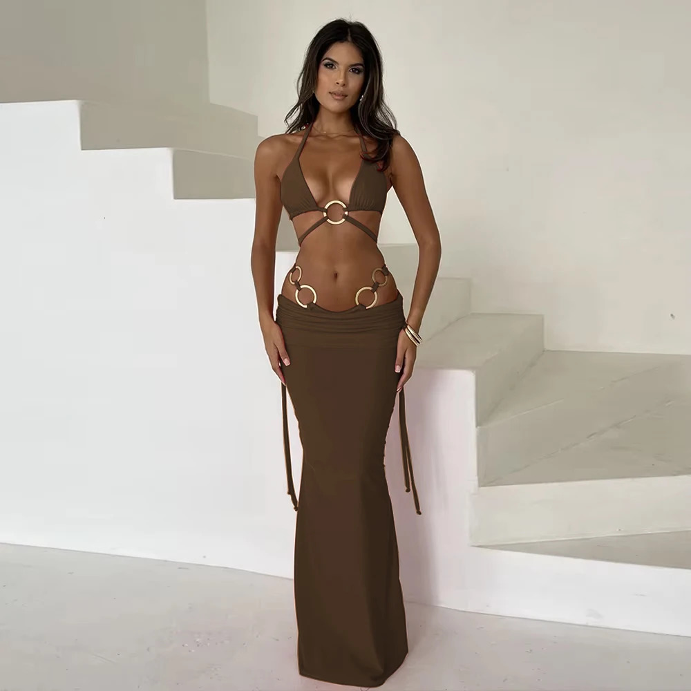 3 Pieces Bikinis 2025 Sexy Women Swimsuit Swimwear Female Solid Thong Cover Up Bikini Set Biquini Bathing Suit Swimming Suit 250409