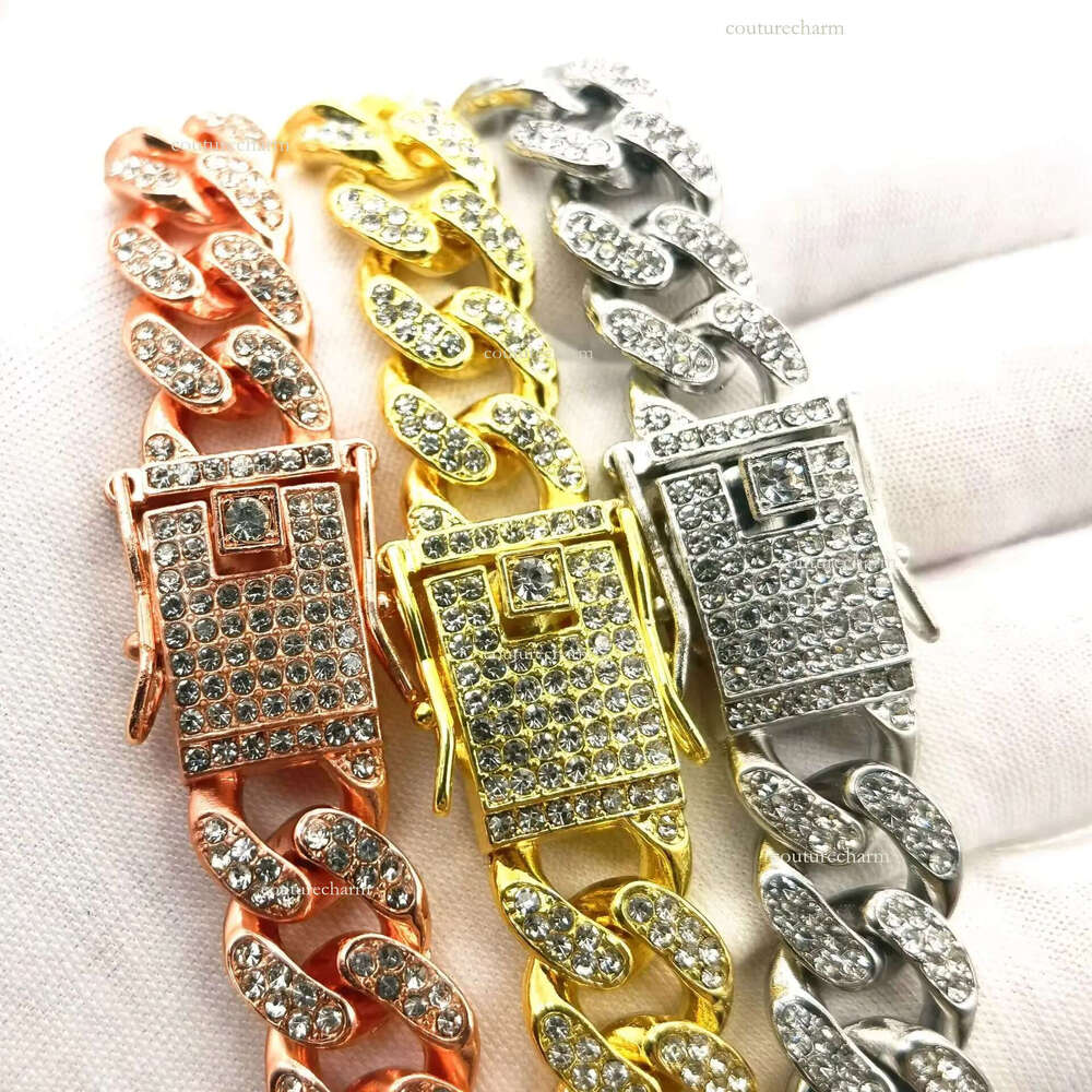 Cuban k Chain Necklace Bracelet Set for Men VVS GRA Moissanite Dia Hip Hop Style Available in Sier Gold
