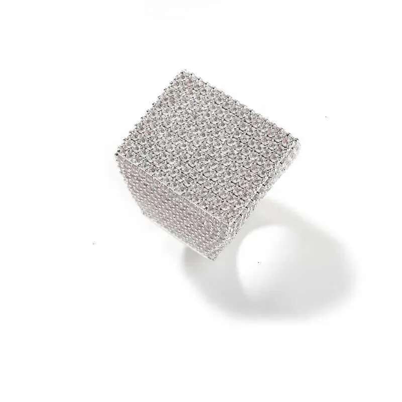 Hip Hop Jewelry 14K Gold Plated Solid Sterg Sier Iced Out Paved VVS Moissanite Dia Ring For Men Women Party