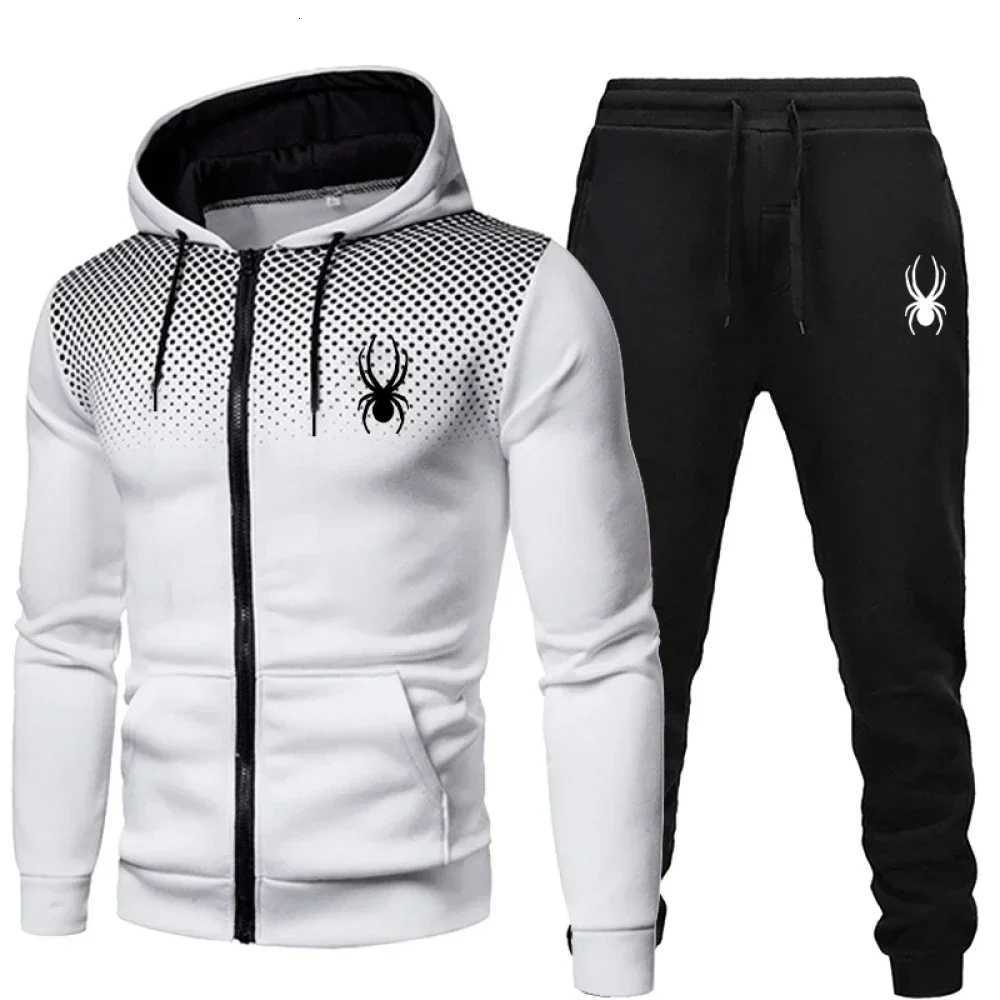 2025 popular two-piece mens sportswear jogging suit sportswear hooded sweatshirt zipper sweatshirt autumn and winter clothing W251110