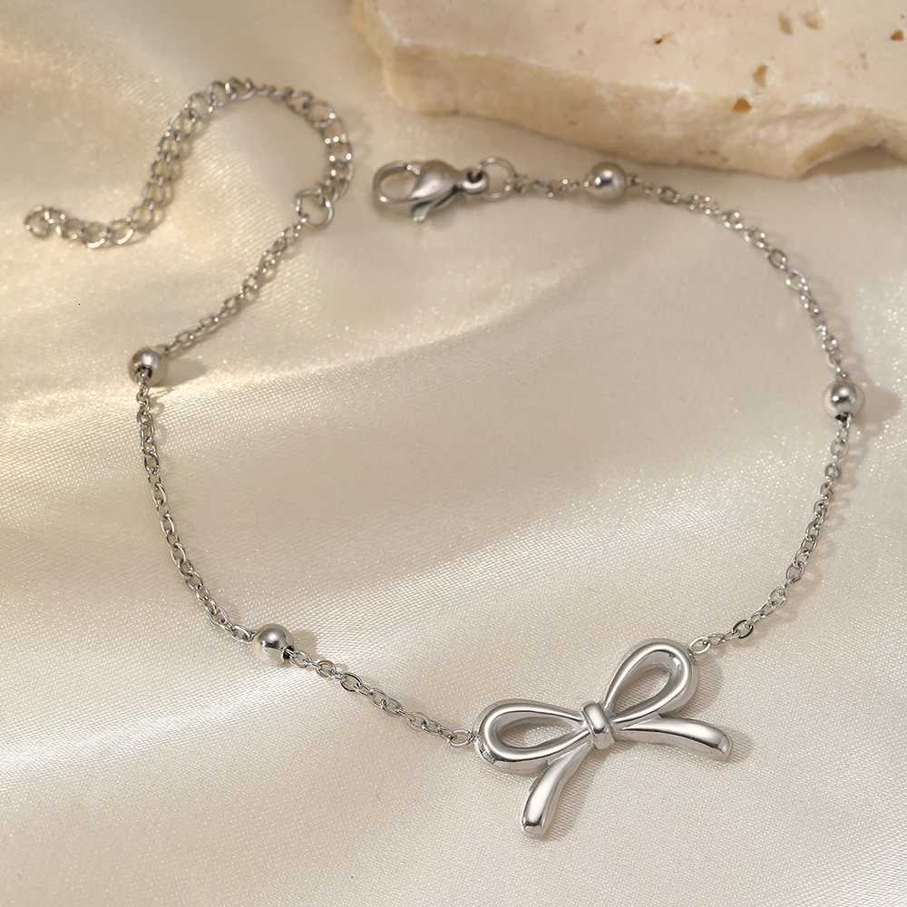DOTIFI Stainless Steel Bow Pendant Bracelet Women Do Not Lose Color Niche Design Simple Fashion Light Luxury Jewelry AccessoriesT251110
