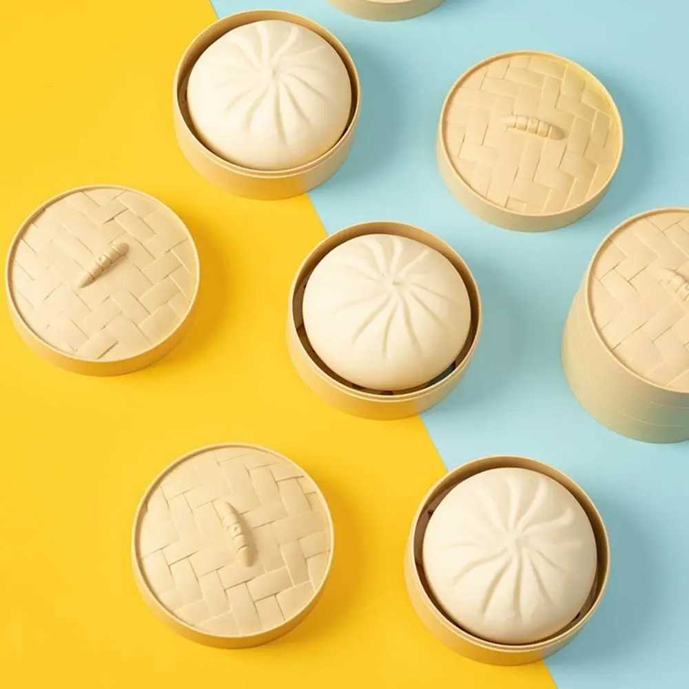 New Arrival Dumpling Stress Balls Fidget Sensory Toy Squeezing Dough Balls Stress Relieving Hands Toy Bread Straps Food Steam Stretching Table T250410