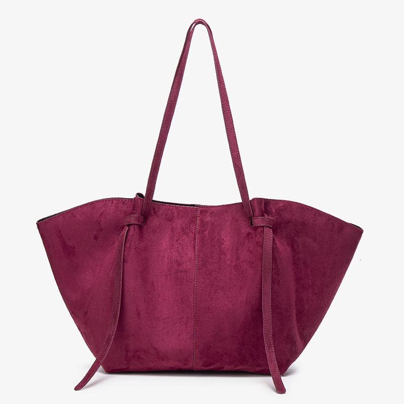 Suede Leather Designer Bag Winter New Solid Color Splicing Luxury Handbag Large Capacity Women's Shoulder Bag French Retro Style Armpit Bag