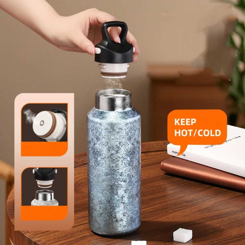 Fashionable cup Titanium Thermal 500ML Insated Water Bottle Vaccum Cup Portable Travel Sport Bottle For Camping Y251110
