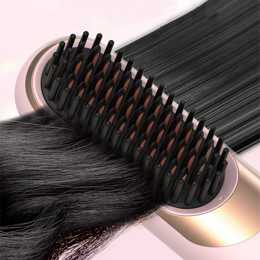 1Pc Hair Straightener Heating Comb Multifunctional Straight Comb Brush Professional Negative Ion Anti-Scalding Hair Styling Care 251107