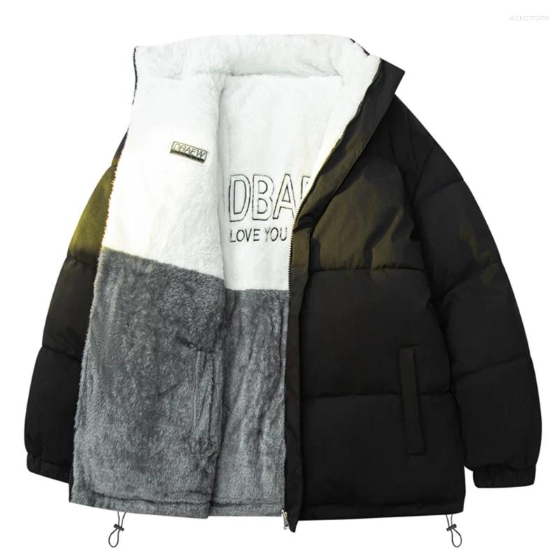 Men's Down Casual Double-sided Loose Padded Jackets High Quality Versatile Lambskin Fleece Coat Winter Thick Warm Outerwear For Male