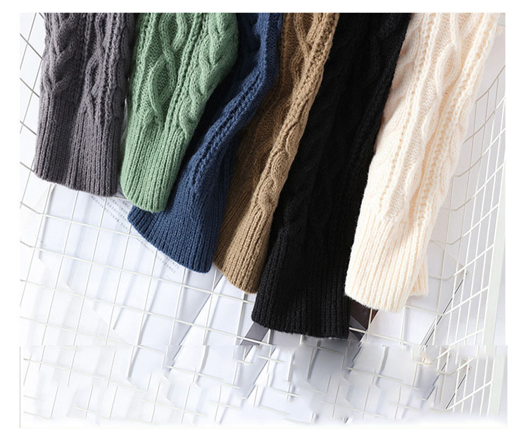 Retro twist round neck sweater men and women autumn and winter loose lazy wind thickened warmth all-match outer wear inner knitted top