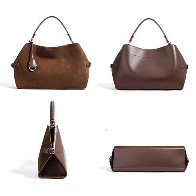 Autumn Winter Frosted Cowhide Women Shoulder Large Capacity Tote Bag Women's Cross Bags St251110