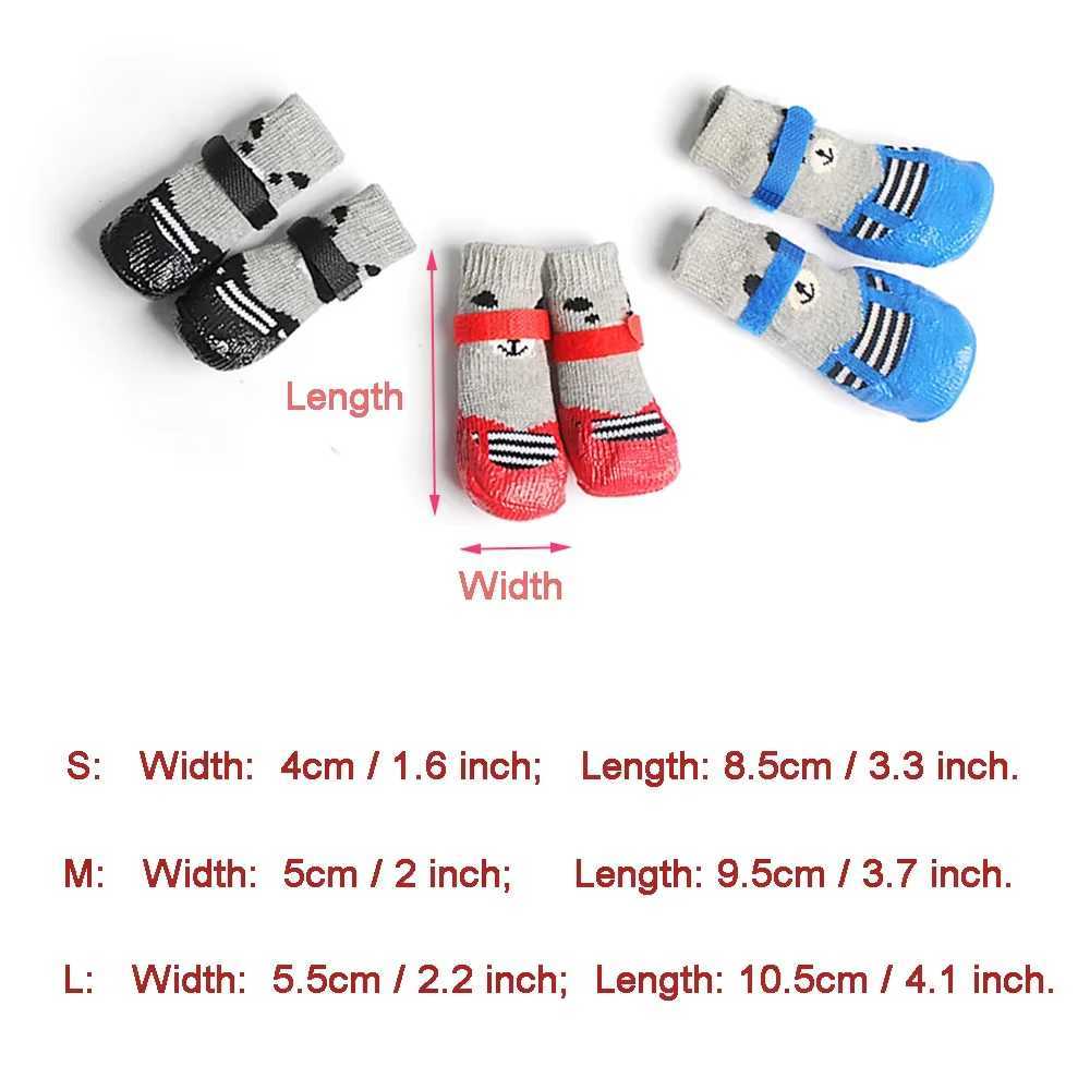 4 pieces/batch of winter warm dog socks anti slip rain boots waterproof dog Chihuahua dog shoes T2504010