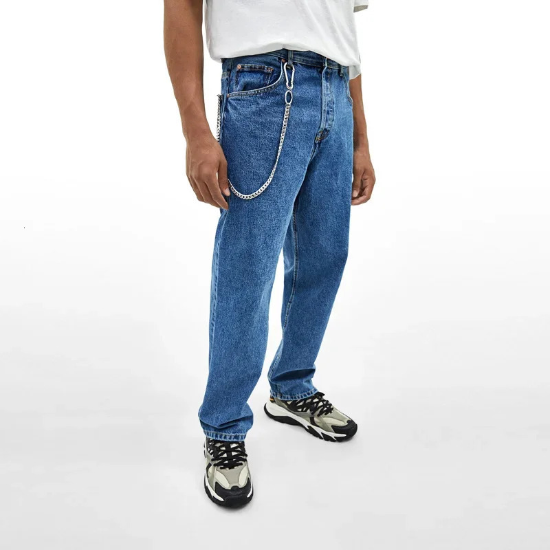 45cm Stainless Steel Punk Hip Hop Fashion Belt Keychain Trouser Chain Mens Pants Jeans Wallet Gift 250410