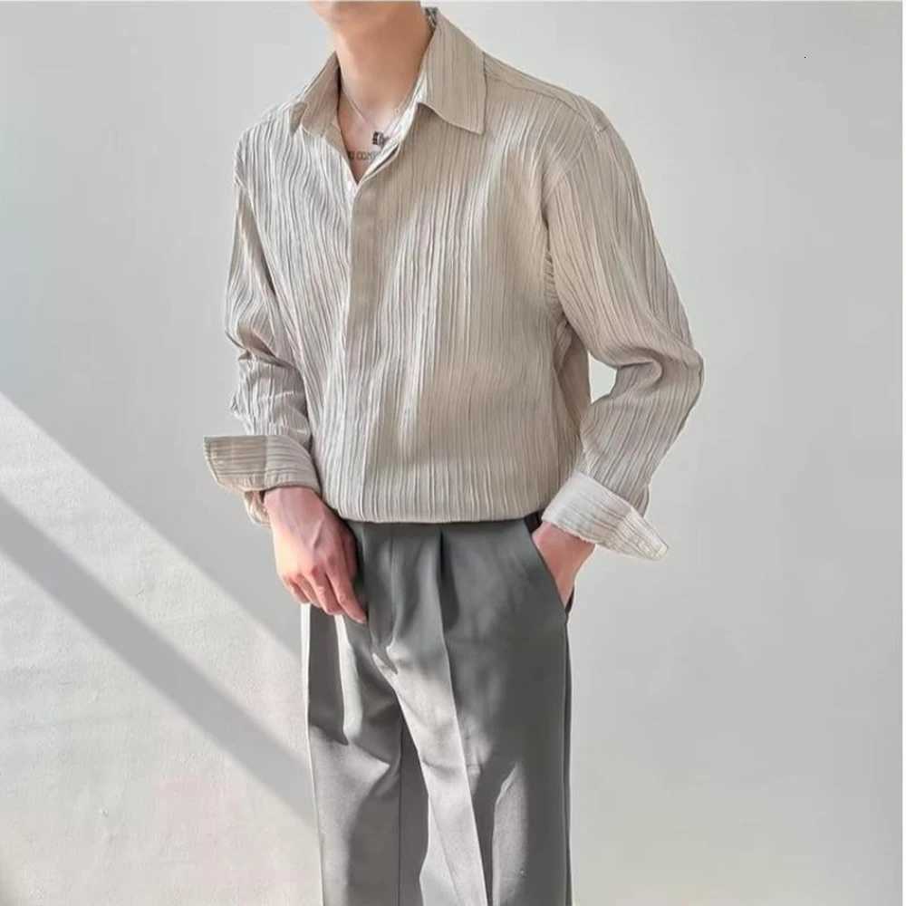 Mens Japanese Vintage Shirts Long Sleeve Suit Collar Casual Drapped Solid Color Button-down Fashion Cardigan Tops 2025 New K251110