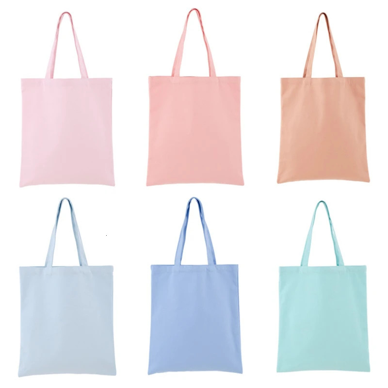 Macaron Cotton Handbag Women Girls Canvas Bags Fashion Pure Color DIY Original Shoulder Bag Eco Foldable Reusable Shopping Tote 251110