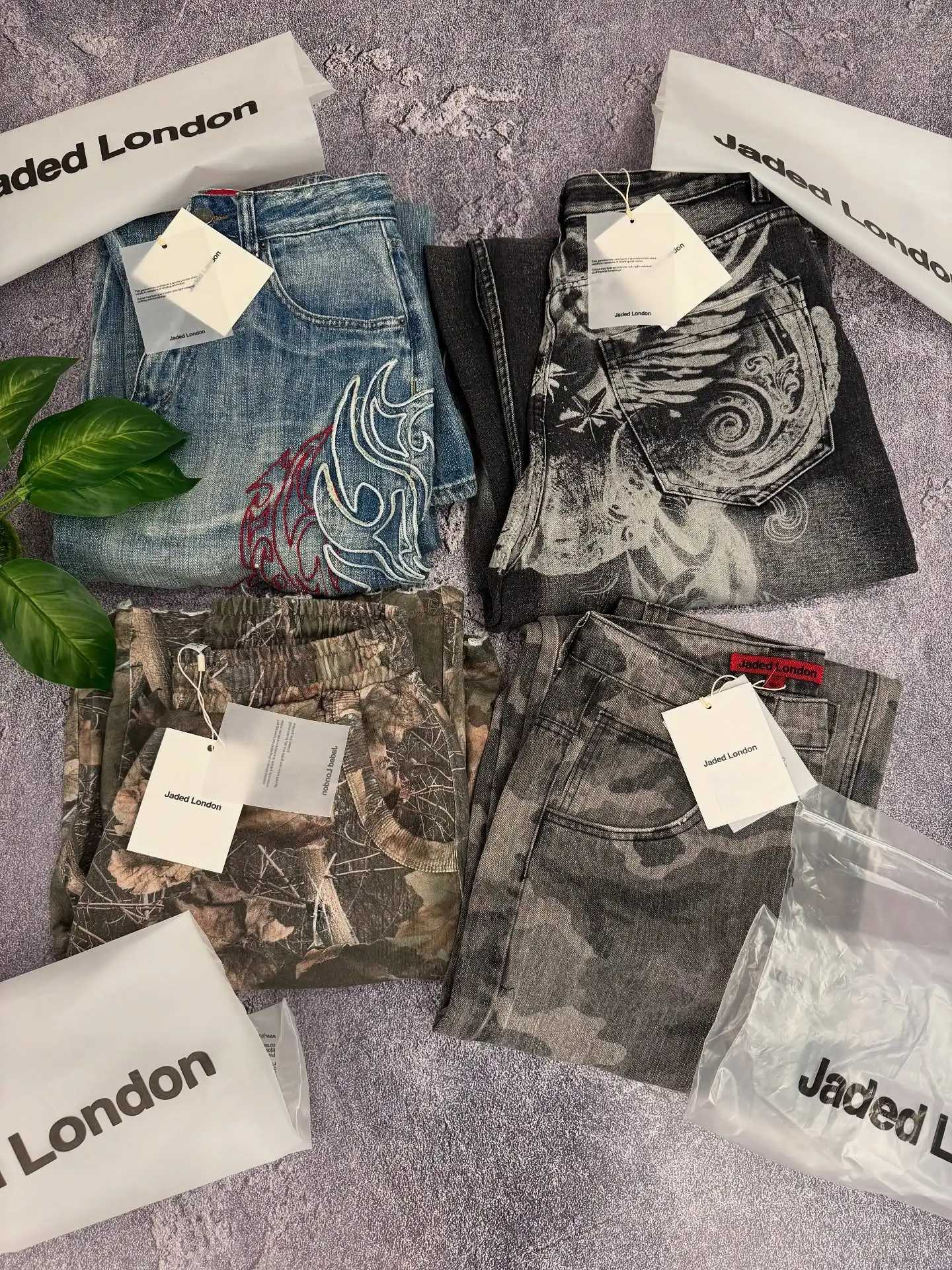 Y2K American New Pattern Embroidery Baggy Jeans Men High Streetwear Vintage Hip Hop Fashion Casual Joker Couple Wide-leg Pants C251110